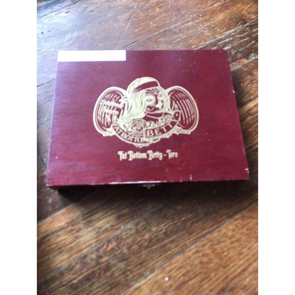 Fat Bottom Betty Empty Wooden Cigar Box Sugar Skulls Tattoos Deadwood Tobacco